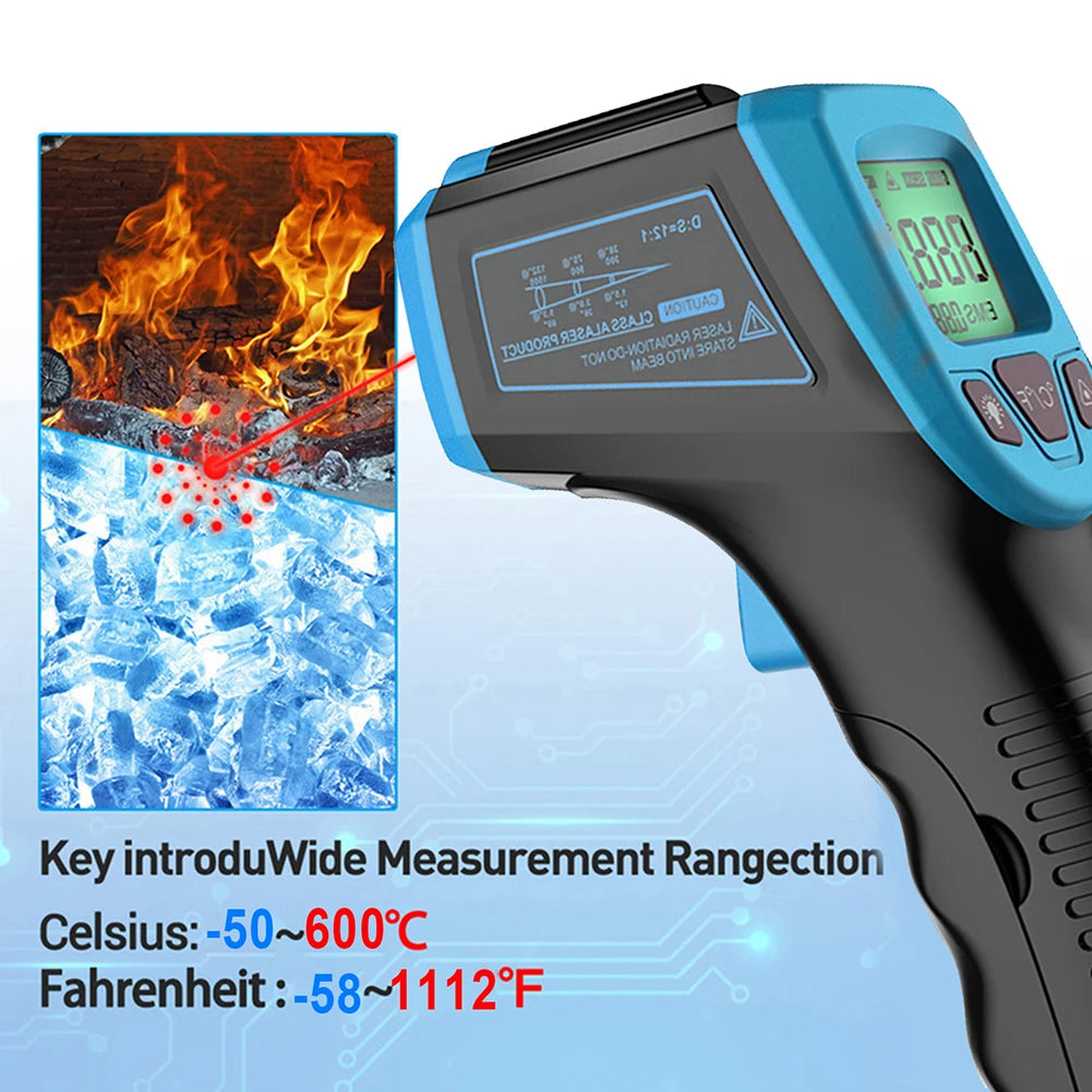 Digital Infra Red Laser Thermometer –50~600℃ LCD Display