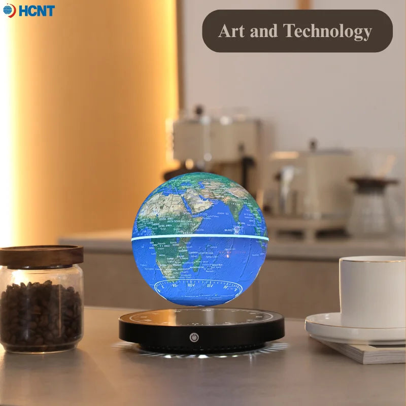 Floating Magnetic Globe with LED Light – Levitating World Map for Home or Office Decor