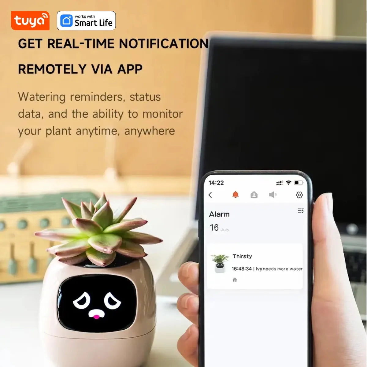 Tuya Ivy Smart Planter – AI Plant Care with 49 Expressions & 7 Sensors