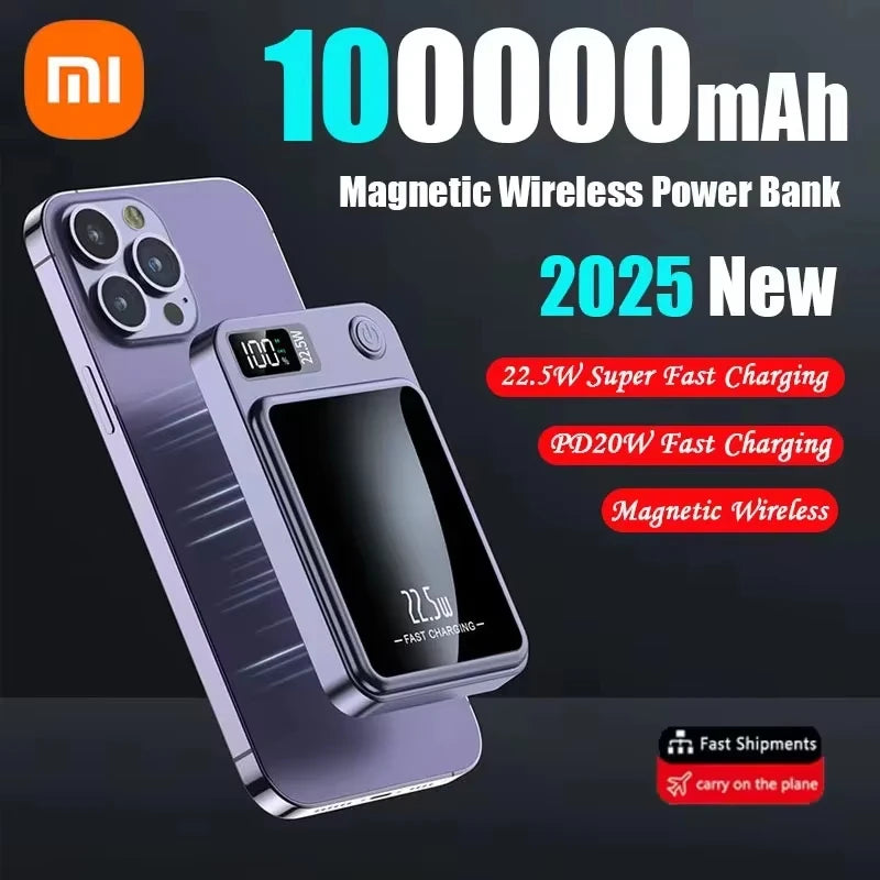 Xiaomi 100000mAh Magnetic Portable Power Bank Wireless Fast Charger