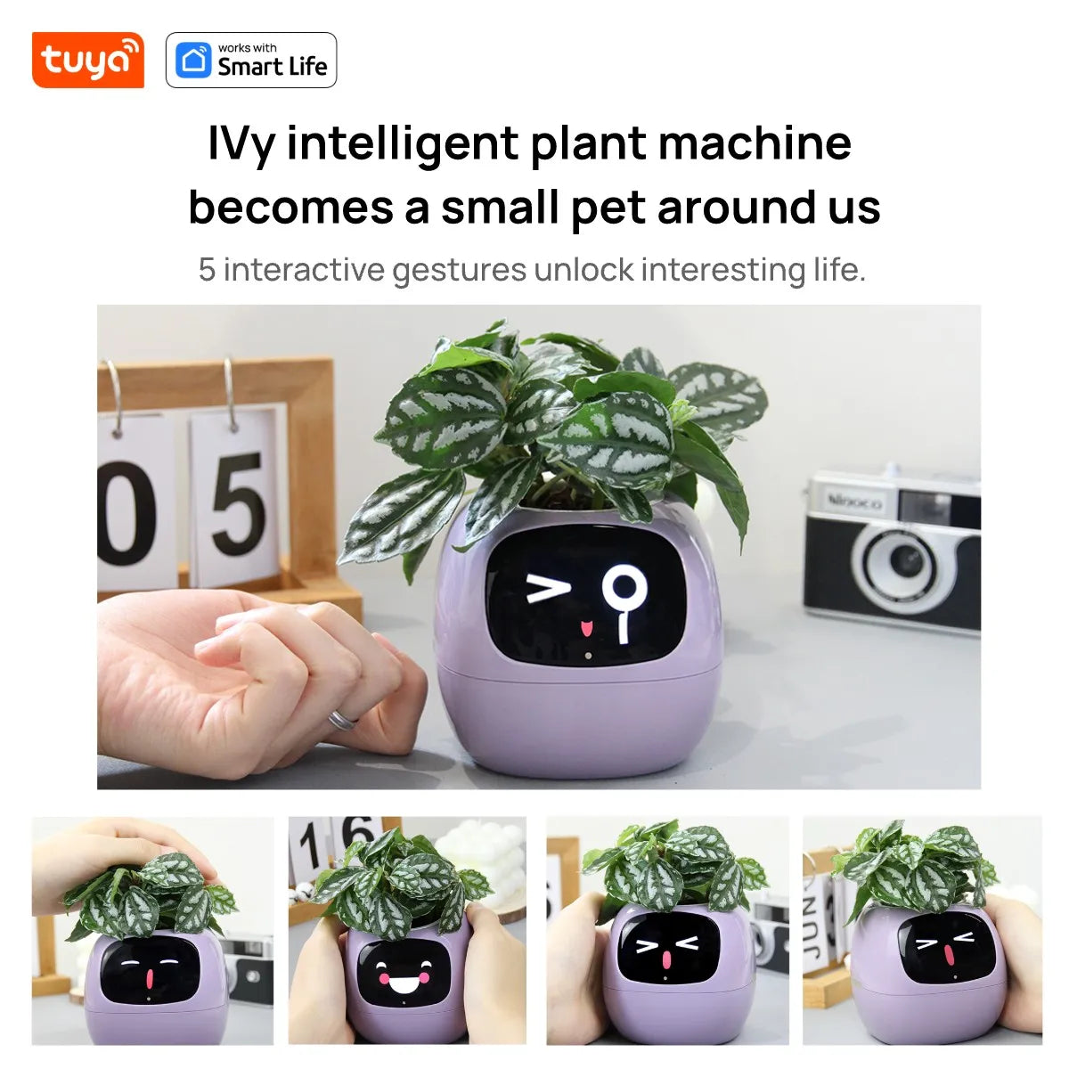 Tuya Ivy Smart Planter – AI Plant Care with 49 Expressions & 7 Sensors