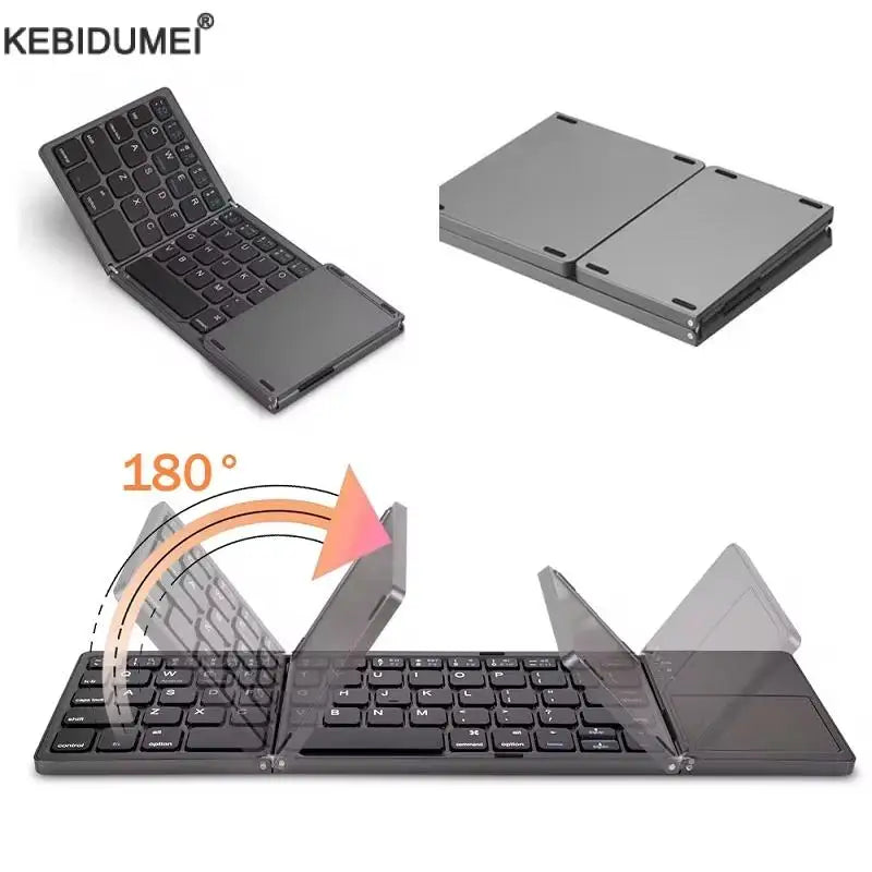 Folding Bluetooth Keyboard with Touchpad – Mini Wireless Keyboard for iOS, Android & Windows