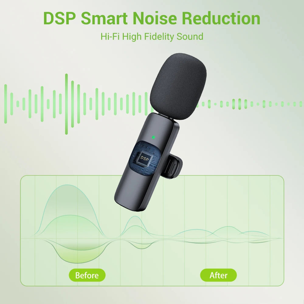 Basix 2.4G Wireless Lavalier Microphone Portable Audio Video Recording