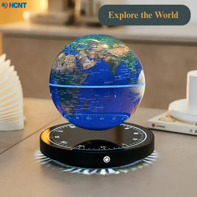 Floating Magnetic Globe with LED Light – Levitating World Map for Home or Office Decor