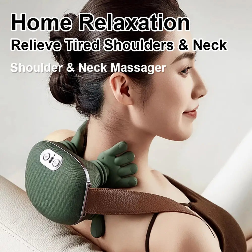 Bionic Neck and Shoulder Massager – Heated Electric Kneading Pillow for Neck, Back, and Body