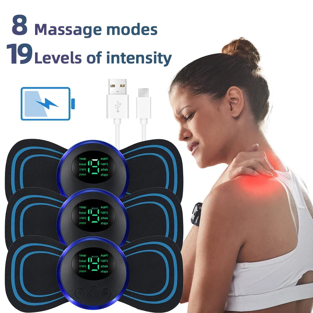 Electric EMS Neck & Muscle Massager – Mini Low-Frequency Pain Relief Device