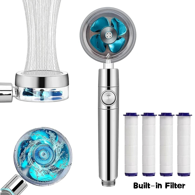 360° Turbo Fan High-Pressure Water-Saving Shower Head