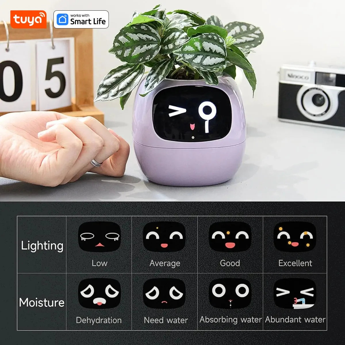 Tuya Ivy Smart Planter – AI Plant Care with 49 Expressions & 7 Sensors