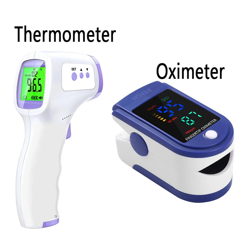 Non-Contact Forehead Digital Thermometer / Portable Blood Oxygen Monitor