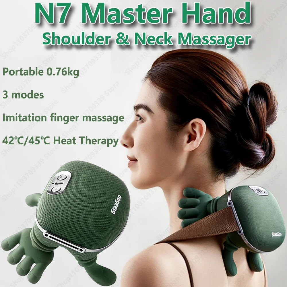 Bionic Neck and Shoulder Massager – Heated Electric Kneading Pillow for Neck, Back, and Body