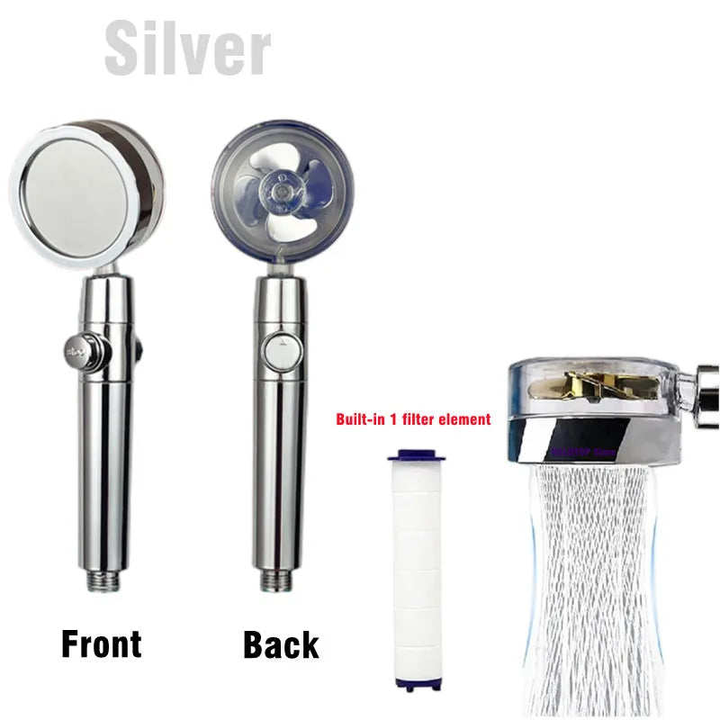360° Turbo Fan High-Pressure Water-Saving Shower Head