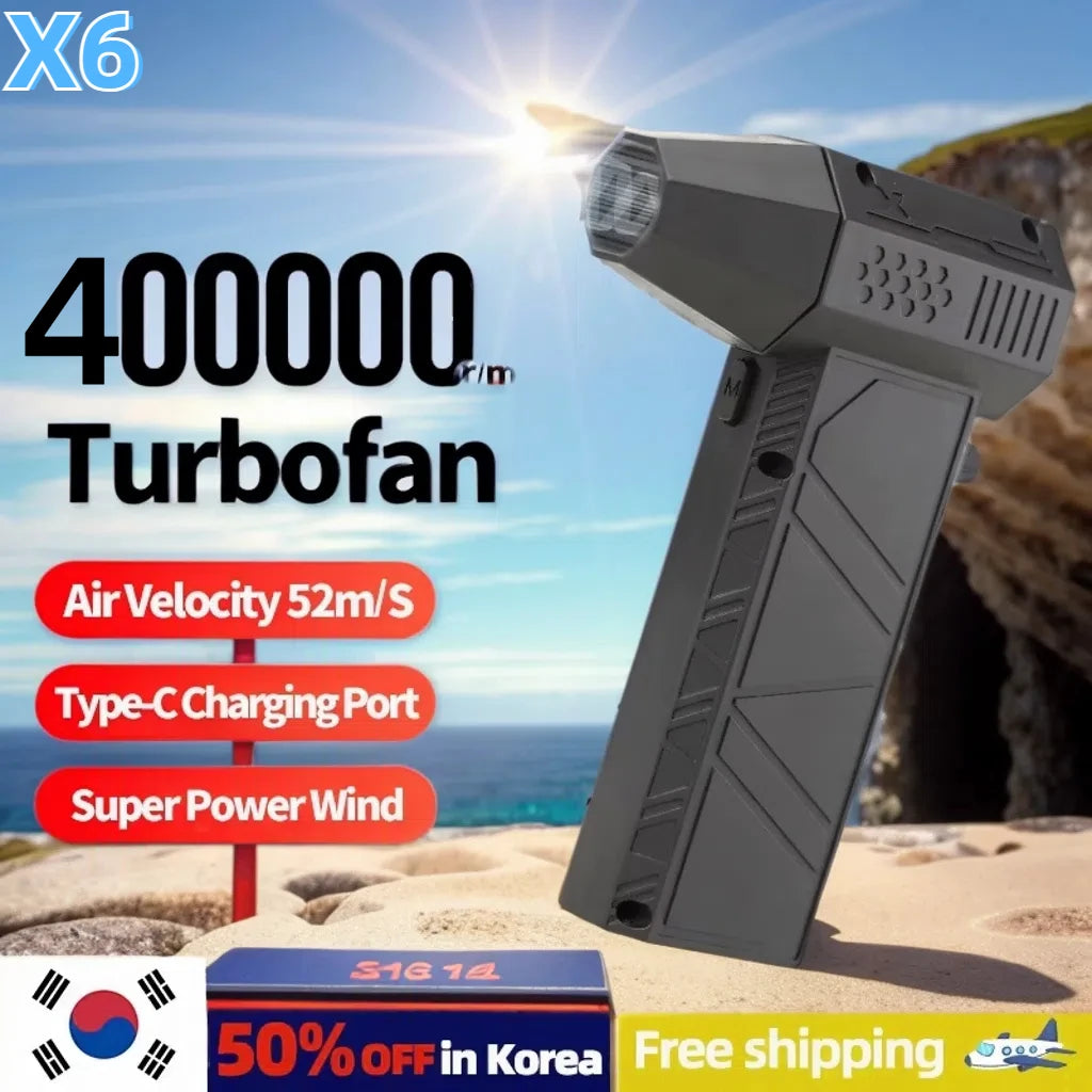 Powerful Type-C Air Blower & Vacuum – 400000RPM Turbo Jet