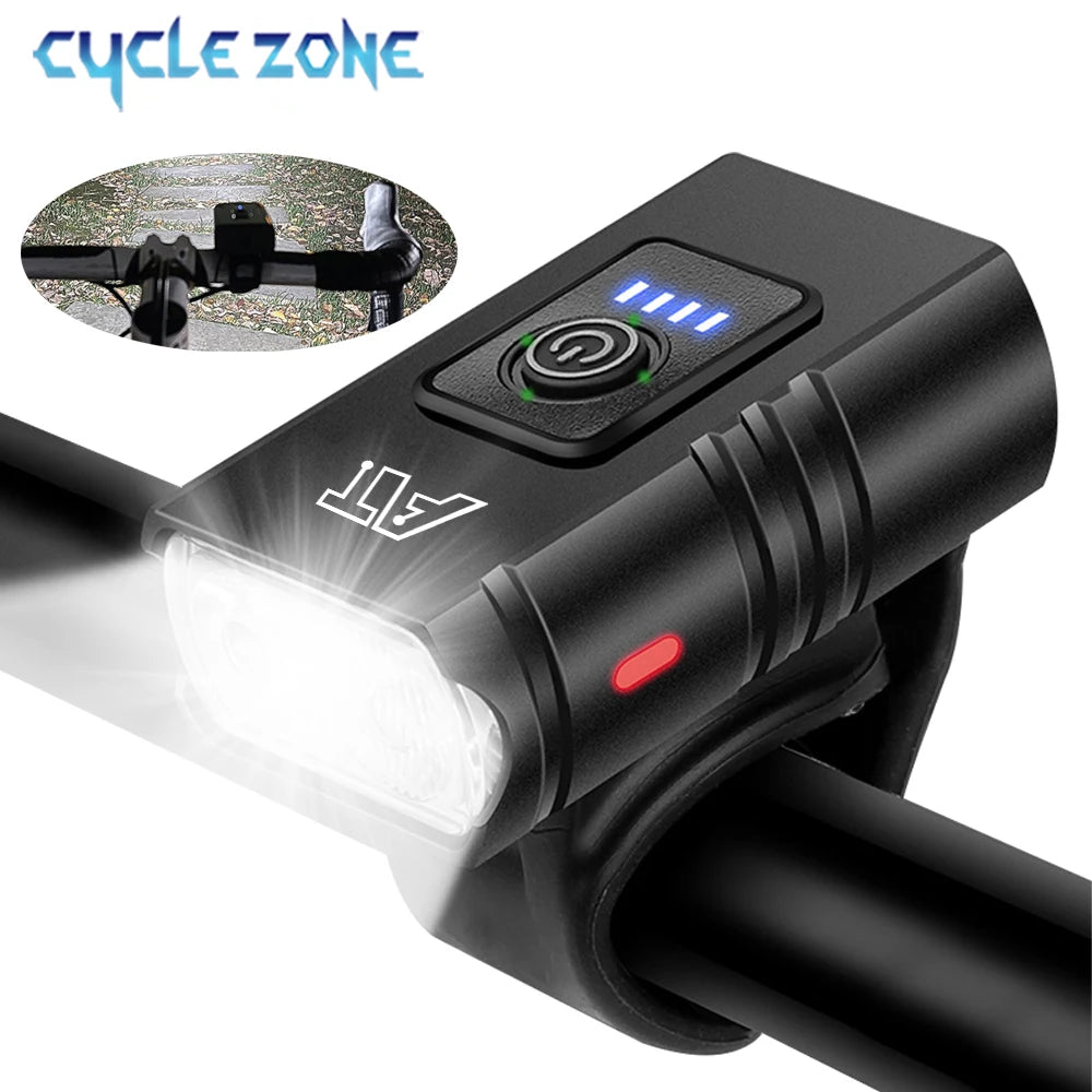 LED Bicycle Front Light Type-C Rechargeable