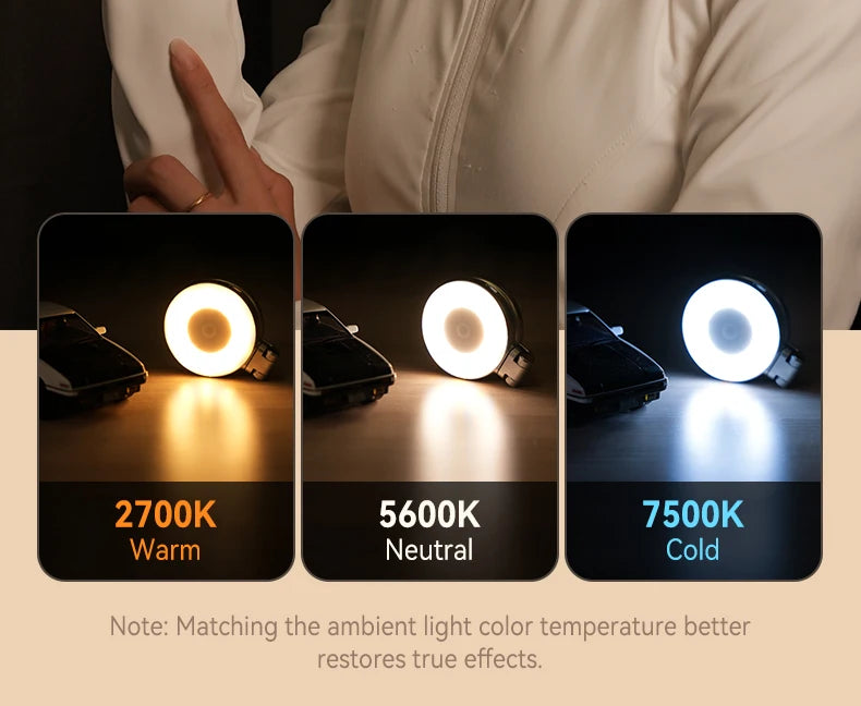 TELESIN Magnetic Phone Fill Light – Adjustable Selfie Light for iPhone, Xiaomi, Huawei, Samsung