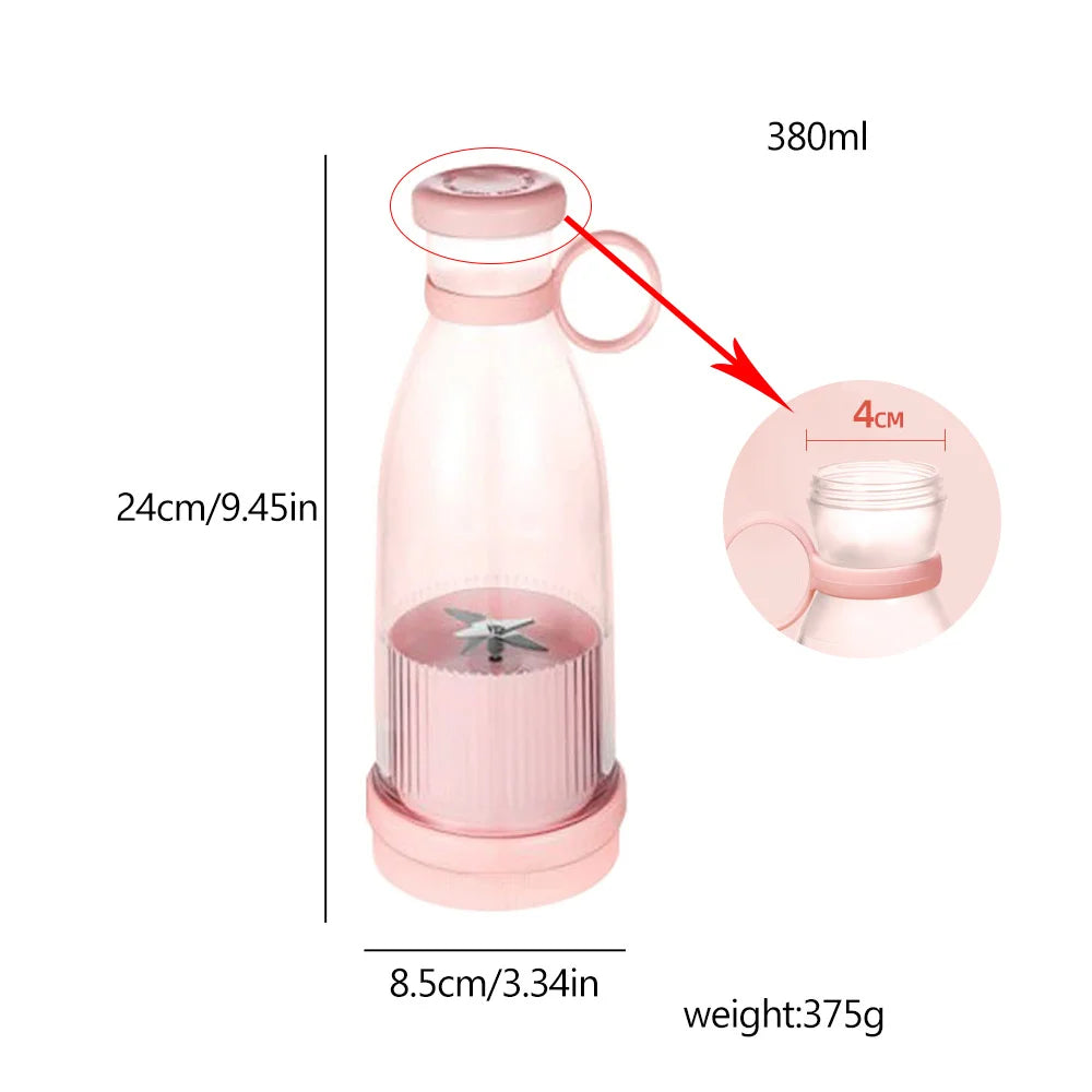 Portable USB Rechargeable Blender – Mini Electric Juicer Bottle for Smoothies & Fresh Fruit