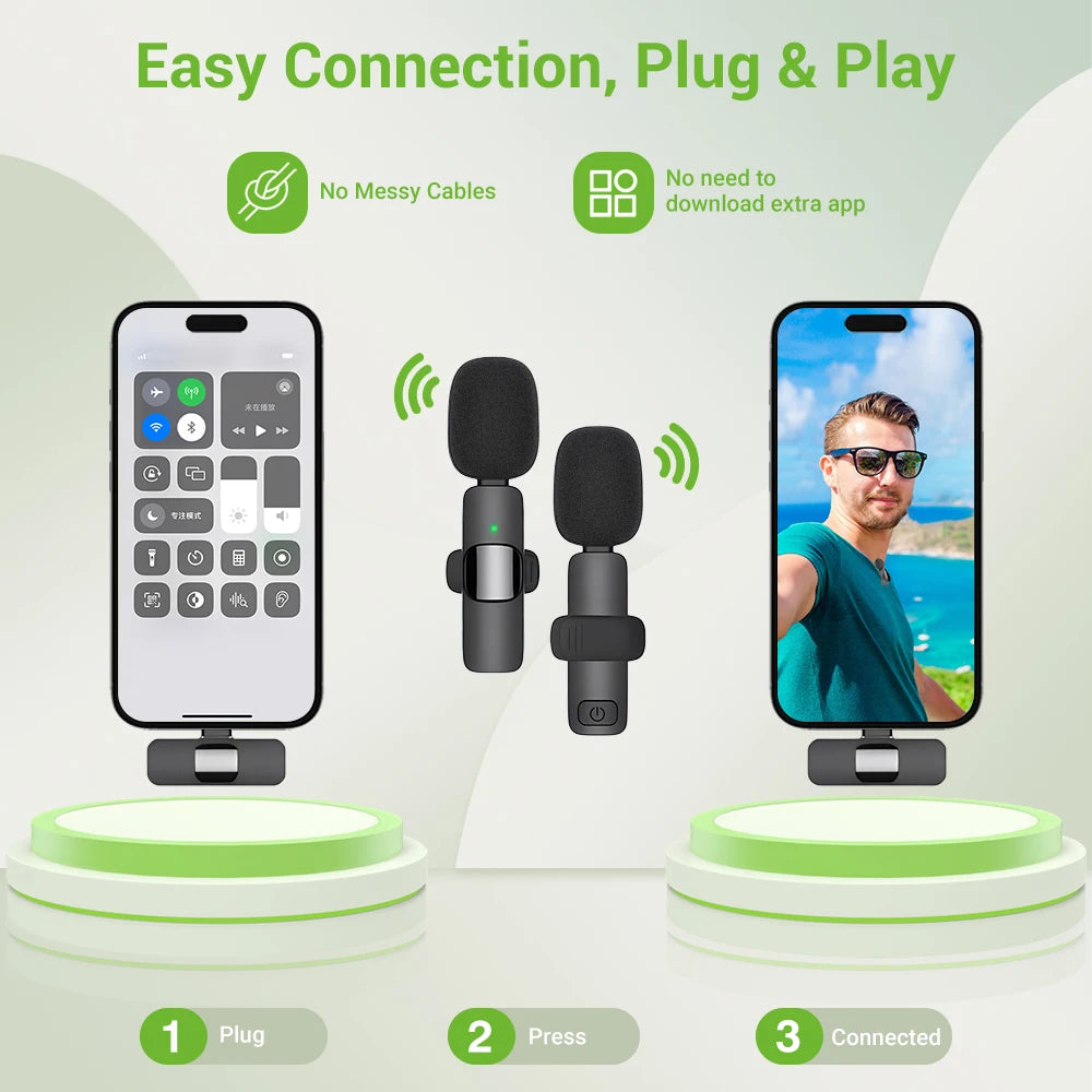 Basix 2.4G Wireless Lavalier Microphone Portable Audio Video Recording