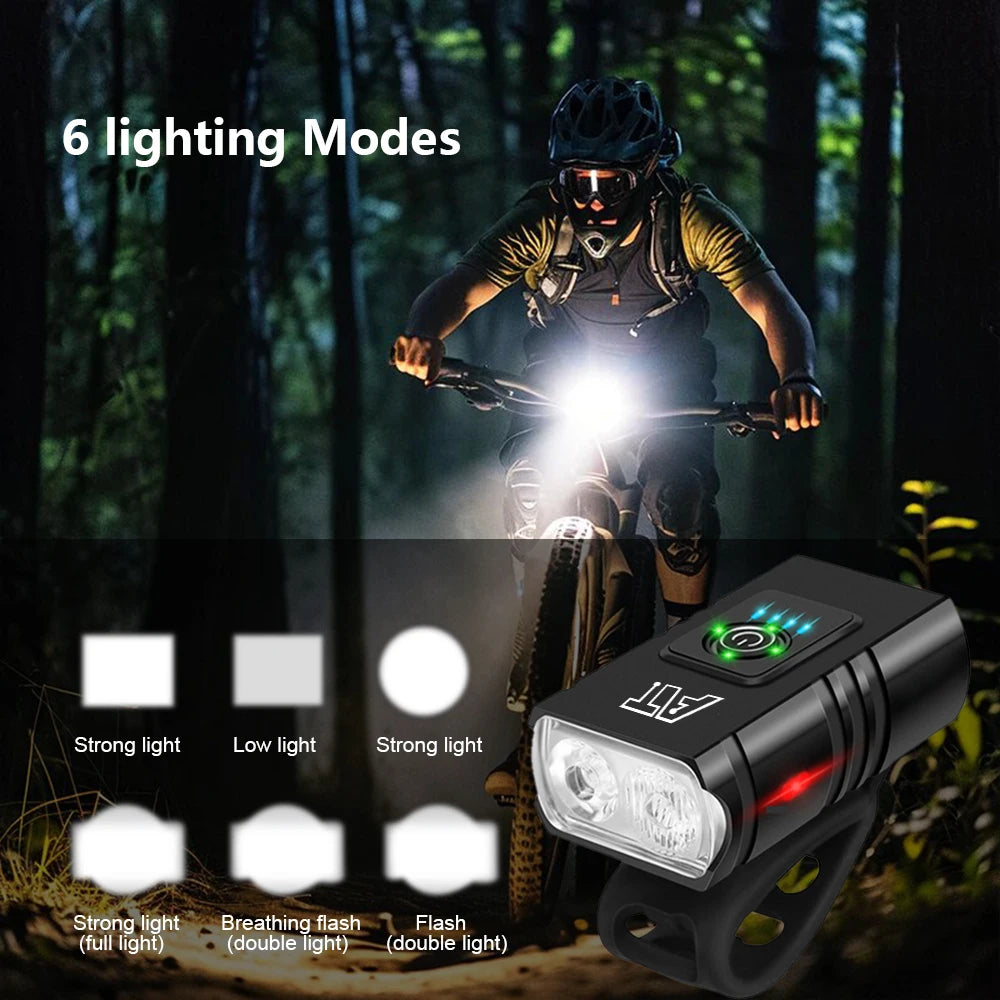 LED Bicycle Front Light Type-C Rechargeable