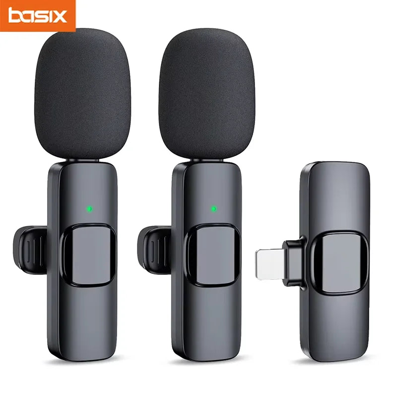 Basix 2.4G Wireless Lavalier Microphone Portable Audio Video Recording
