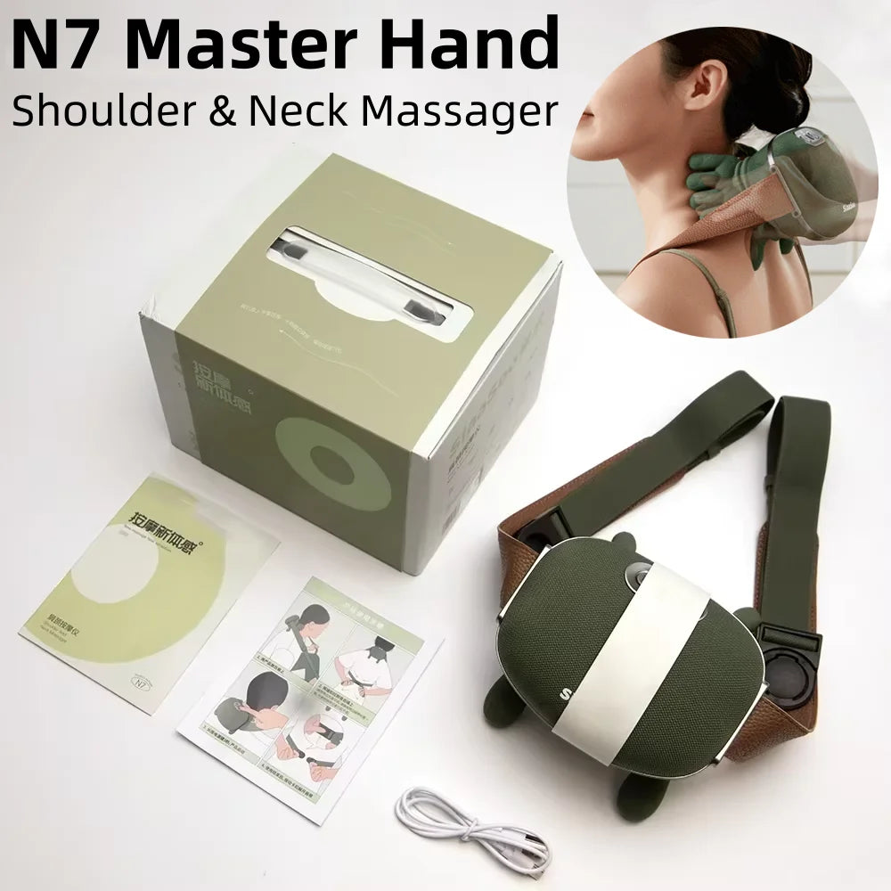 Bionic Neck and Shoulder Massager – Heated Electric Kneading Pillow for Neck, Back, and Body