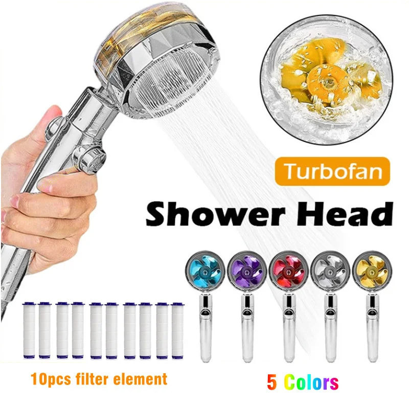 360° Turbo Fan High-Pressure Water-Saving Shower Head
