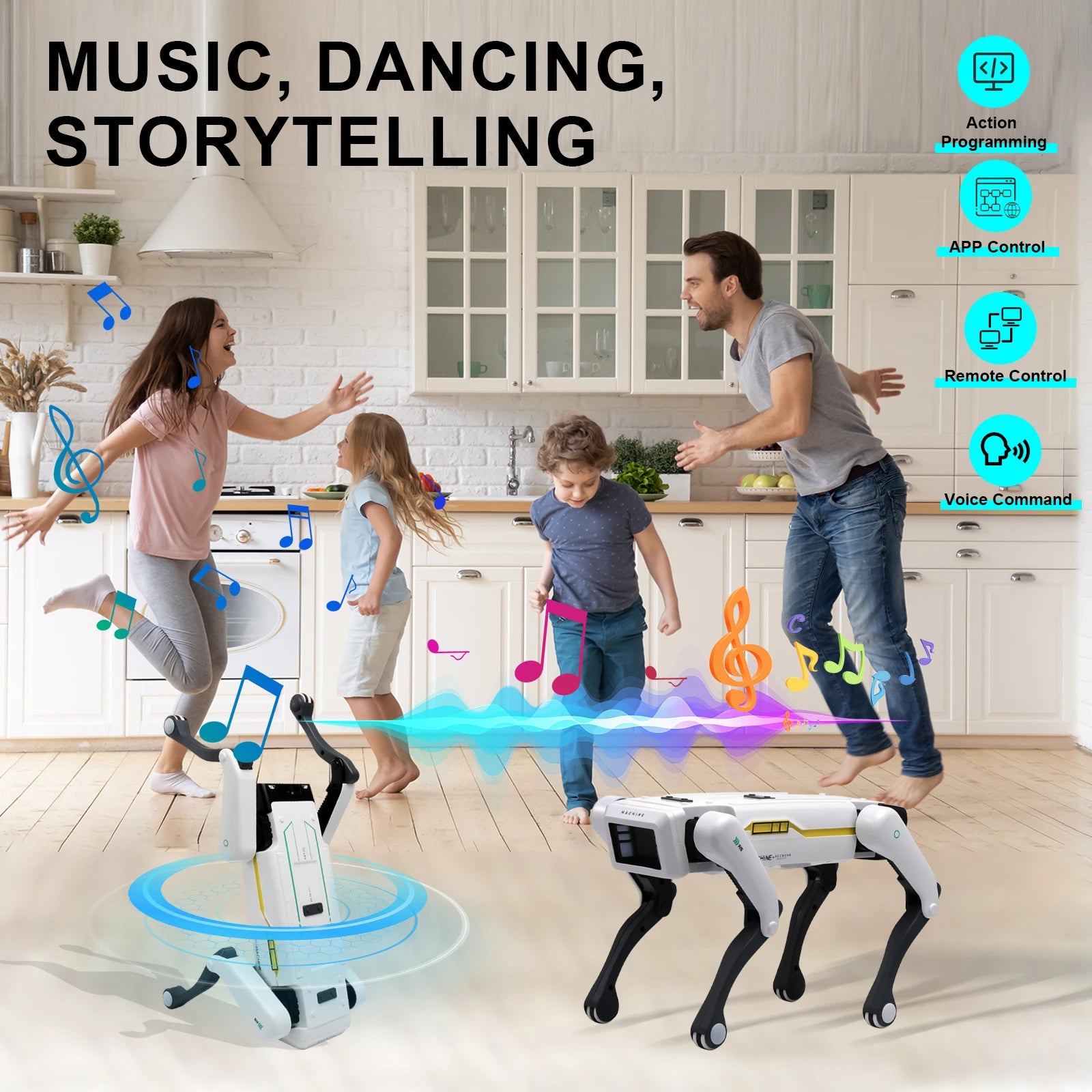 Intelligent AI RC Robot Dog – Voice Control, App Remote, Singing & Dancing Toy for Kids