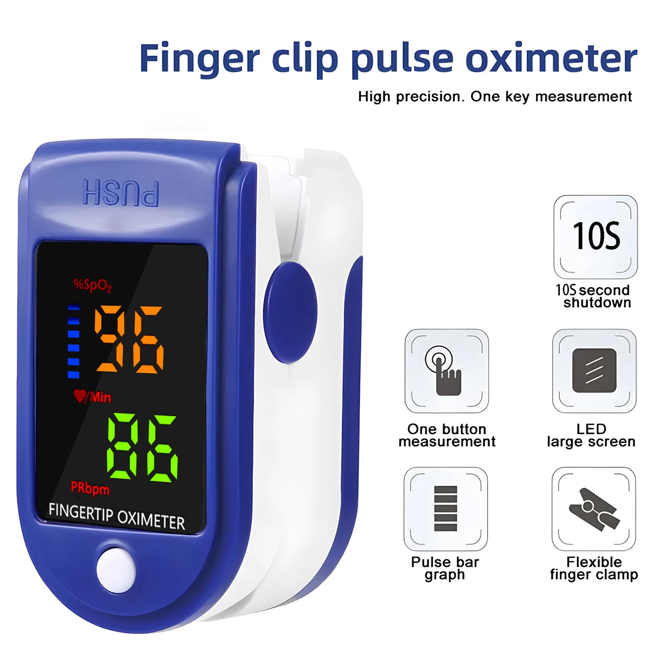 Non-Contact Forehead Digital Thermometer / Portable Blood Oxygen Monitor