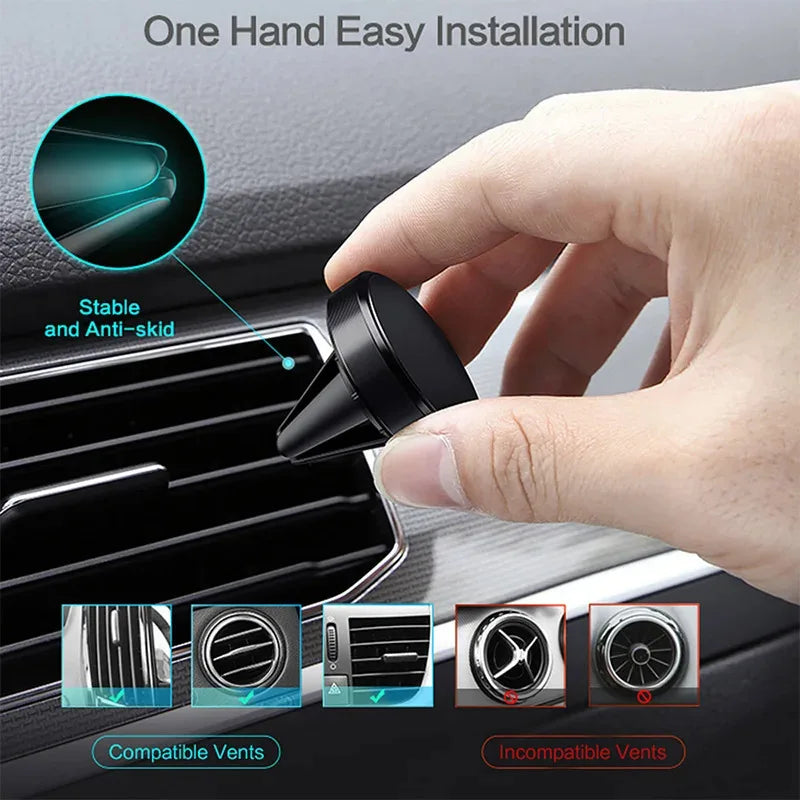 Magnetic car phone holder